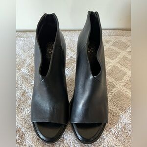 Vince Camuto Black Leather Heeled Boots - Size 9